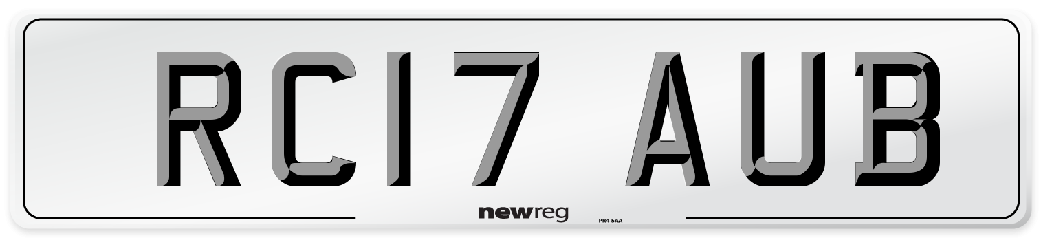 RC17 AUB Number Plate from New Reg
